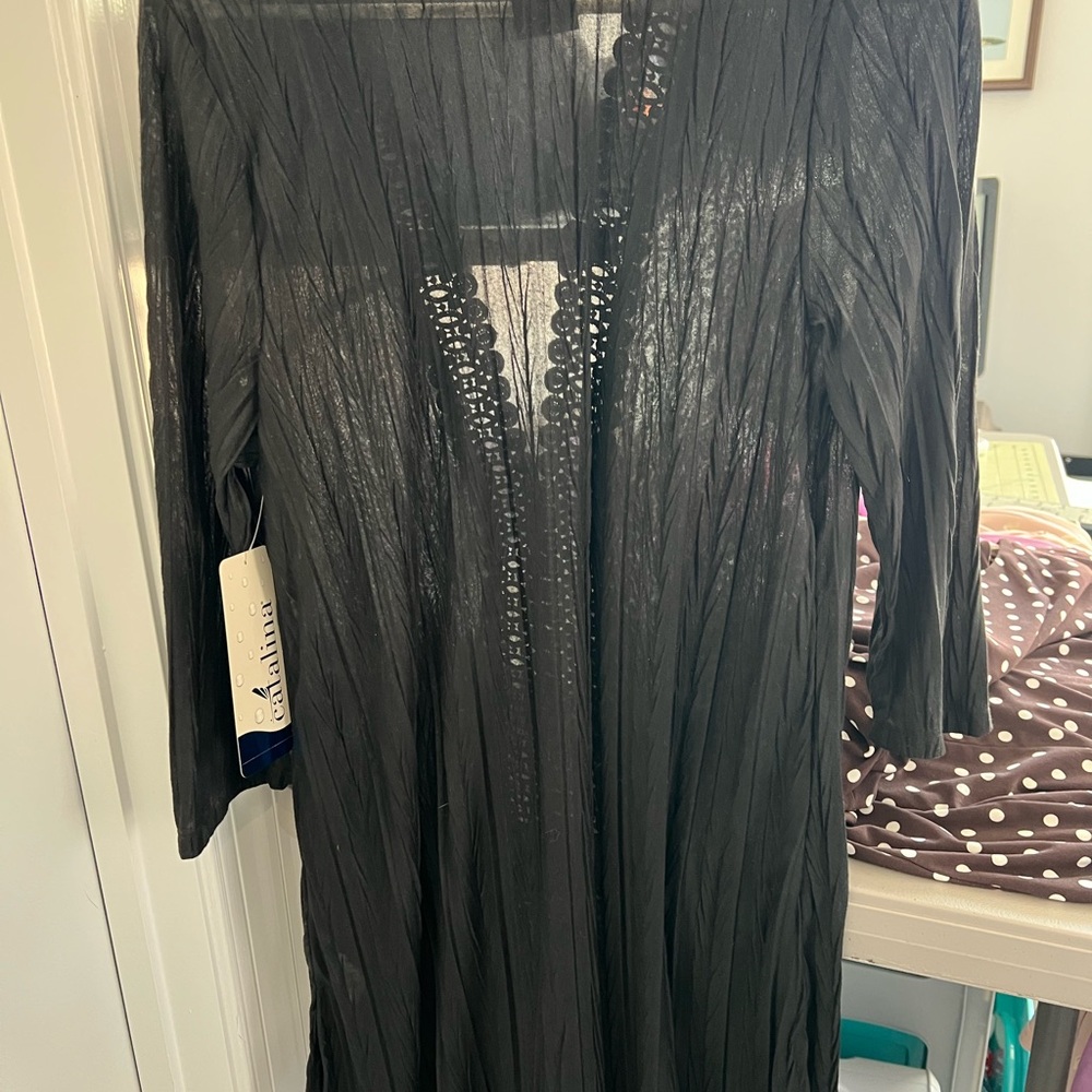 Catalina Black Sheer Cover-Up